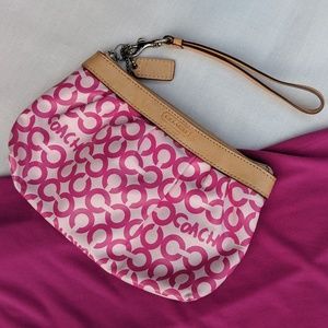 Coach Pink Wristlet Purse Great Accessory